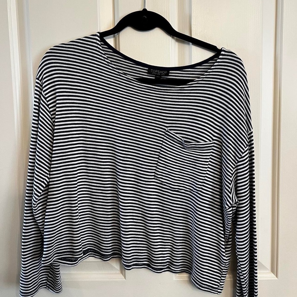 Topshop Striped Long Sleeve Tee